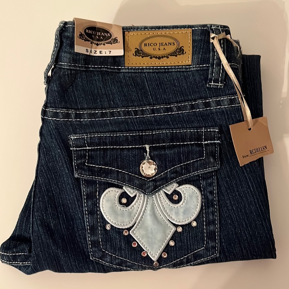 🆕 “Rico Jeans” Regular Embellished Jeans